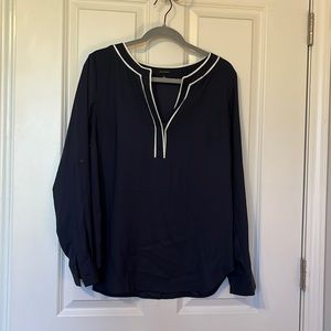 Ann Taylor Navy and white blouse